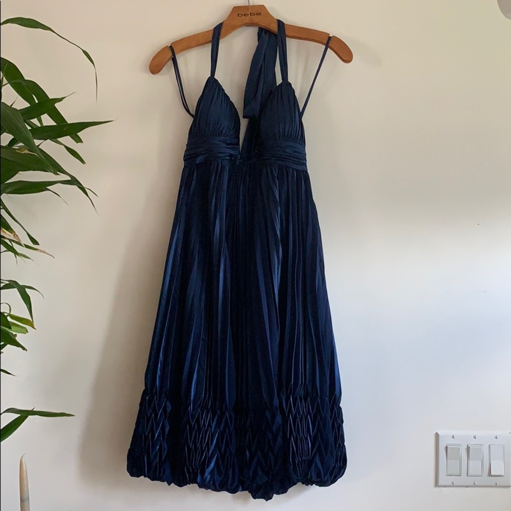Blue Pleated Dress - New Years Prom
